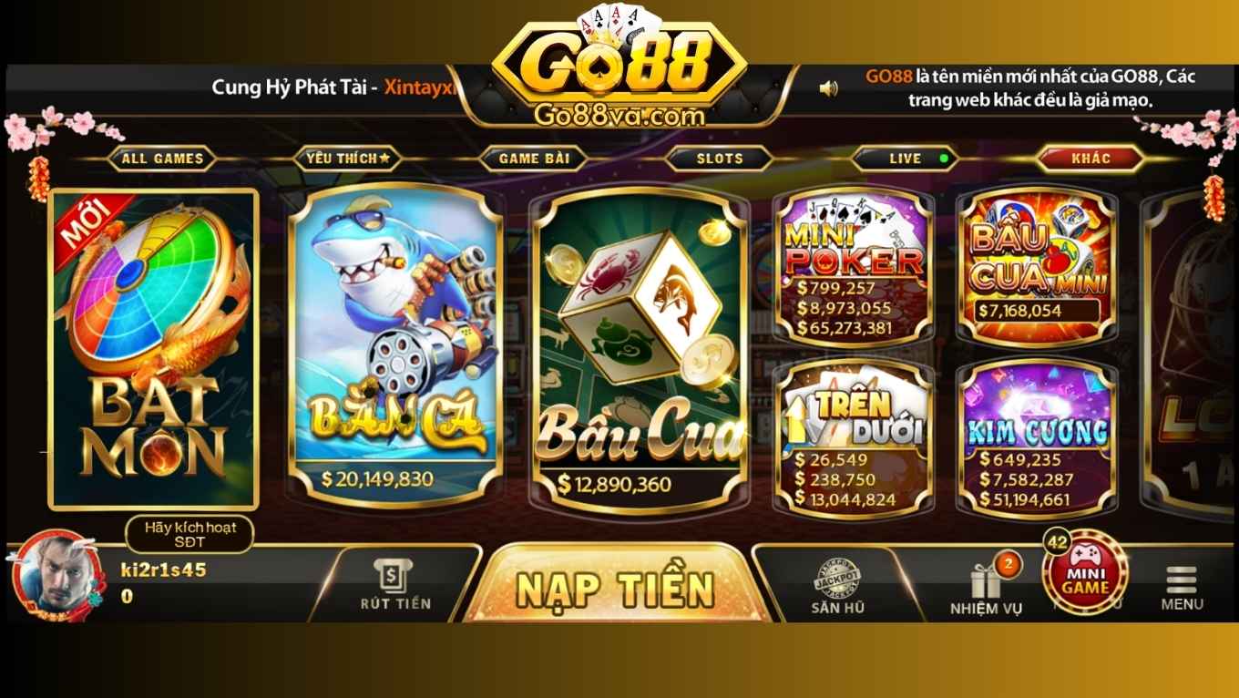 GO88 sở hữu giao diện 3d công nghệ mới